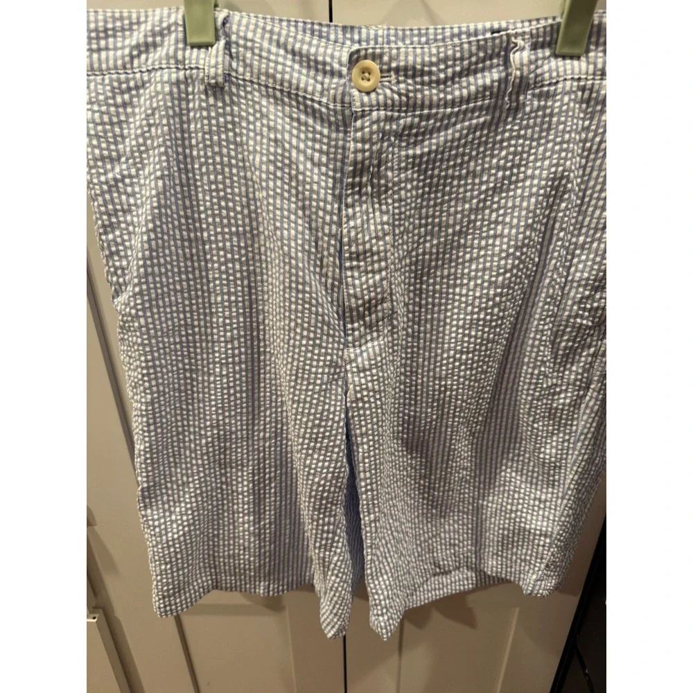 Vineyard Vines Mens Blue‎ White Striped Seersucker Shorts Size 34 Cotton Preppy